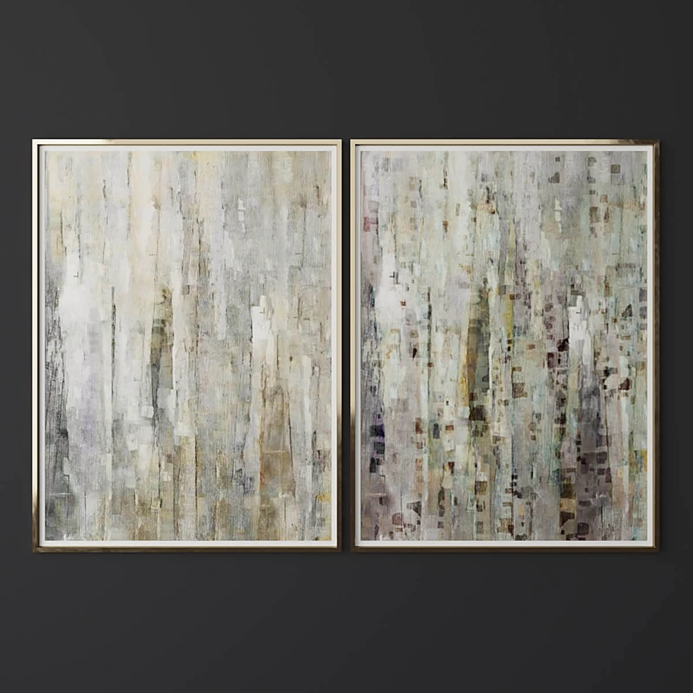 Abstract Art Set with Textured Muted Tones