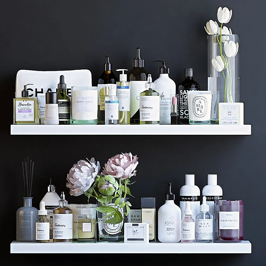 Modern Bathroom Accessory Set with Cosmetics