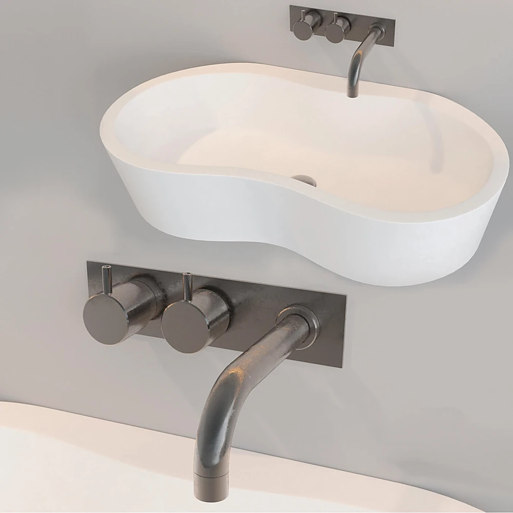Modern Organic Wall-Mounted Washbasin