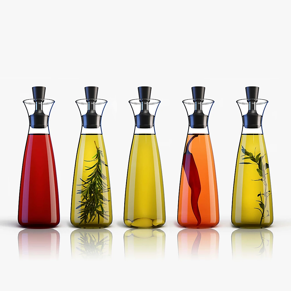 Oil and Vinegar Decanter Set with Glass Bottles