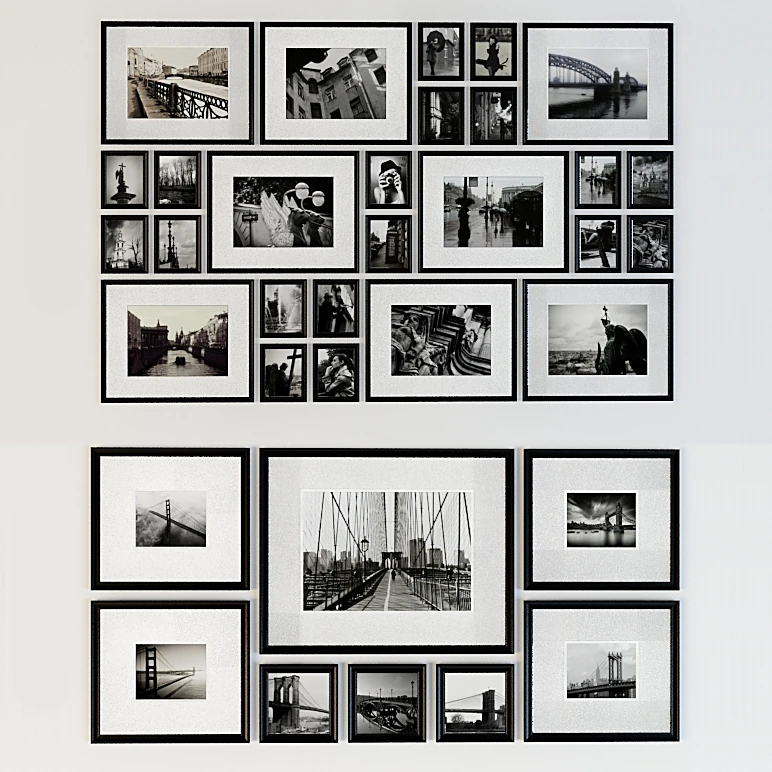 Picture Frame Set with Black and White Photography