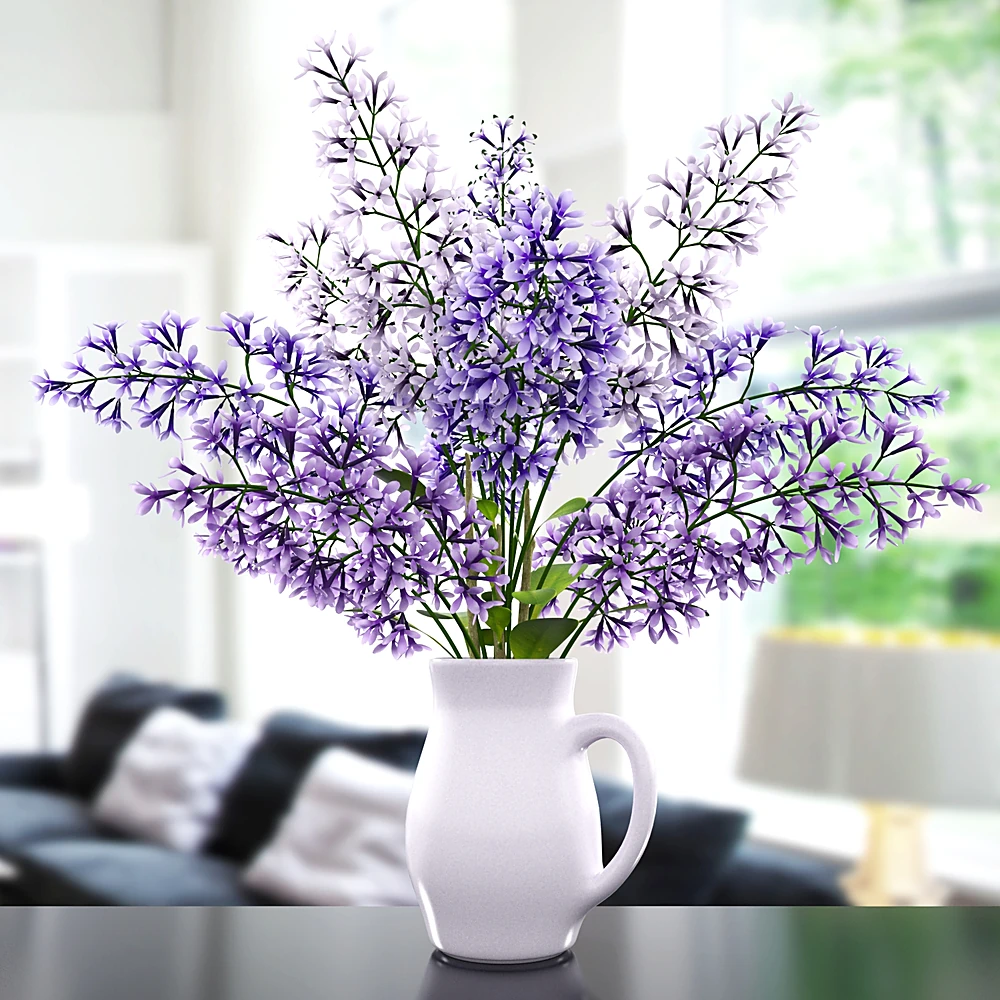 Bouquet of Flowers in a White Ceramic Vase