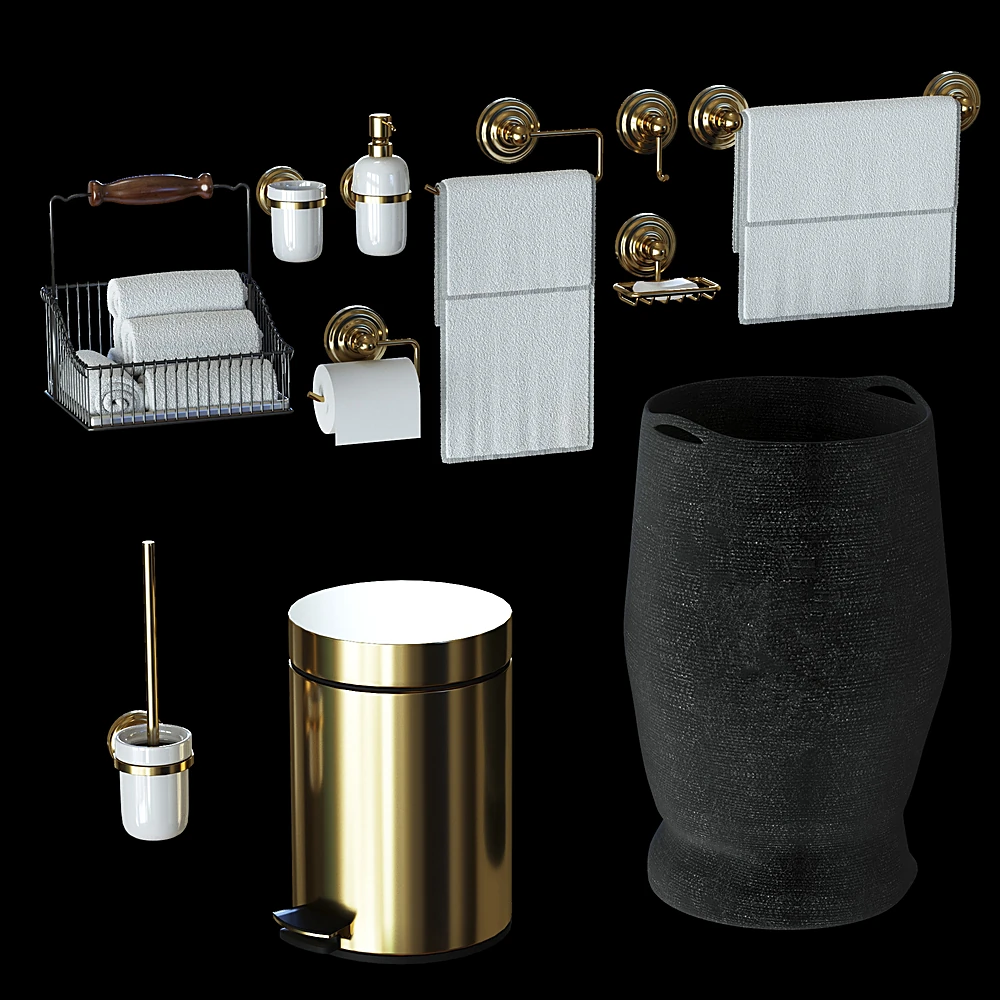 Classic Gold Bathroom Accessories Set