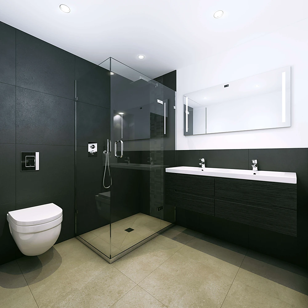 Modern Dark Wood-Effect Bathroom Furniture Set