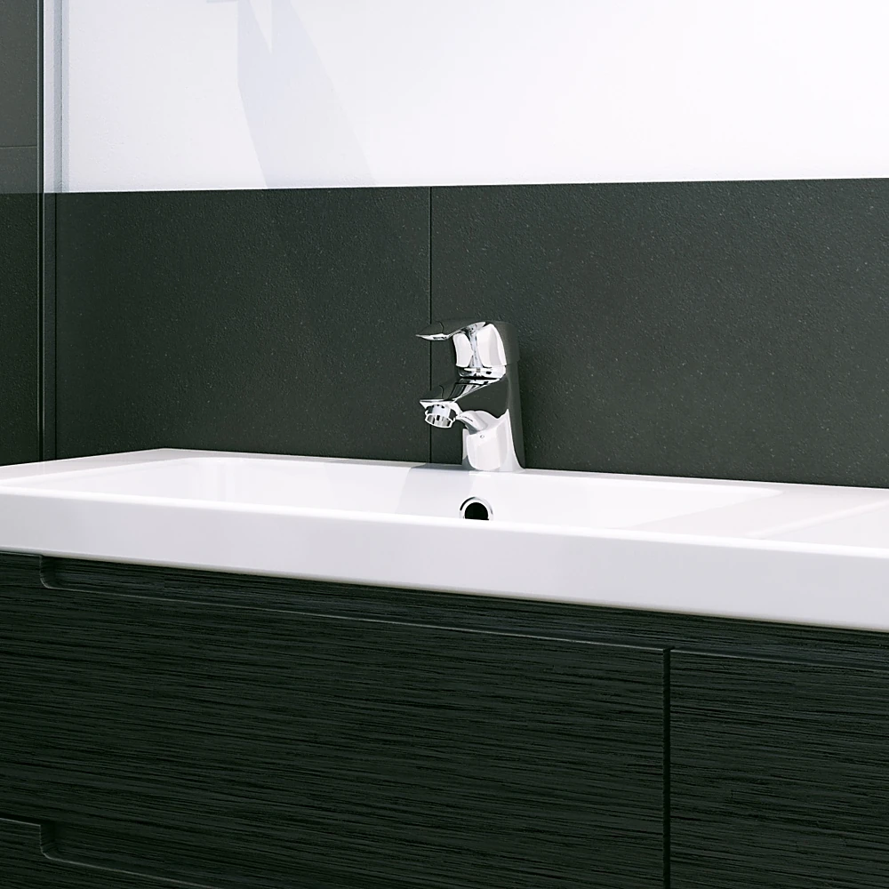 Modern Dark Wood-Effect Bathroom Furniture Set (2)