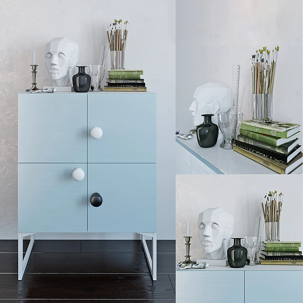 Chest of Drawers Scandi Light Blue