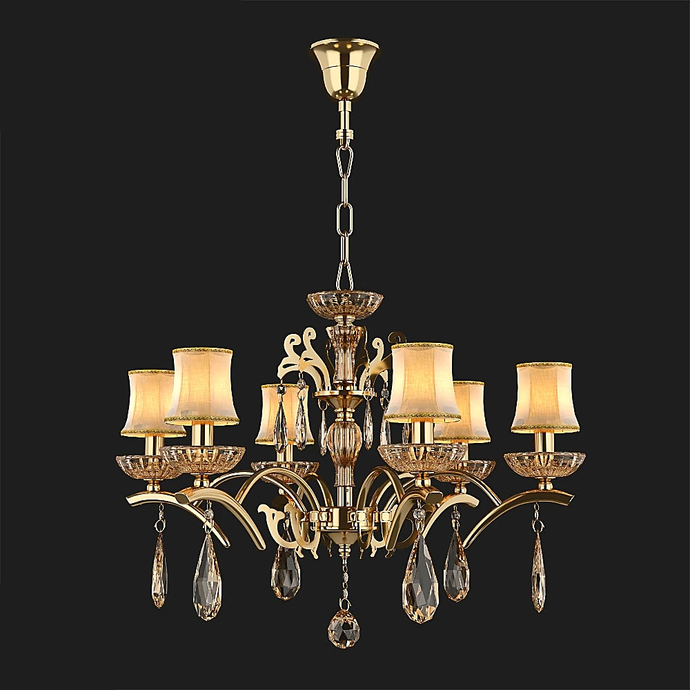 Chandelier with Gold and Crystal Accents