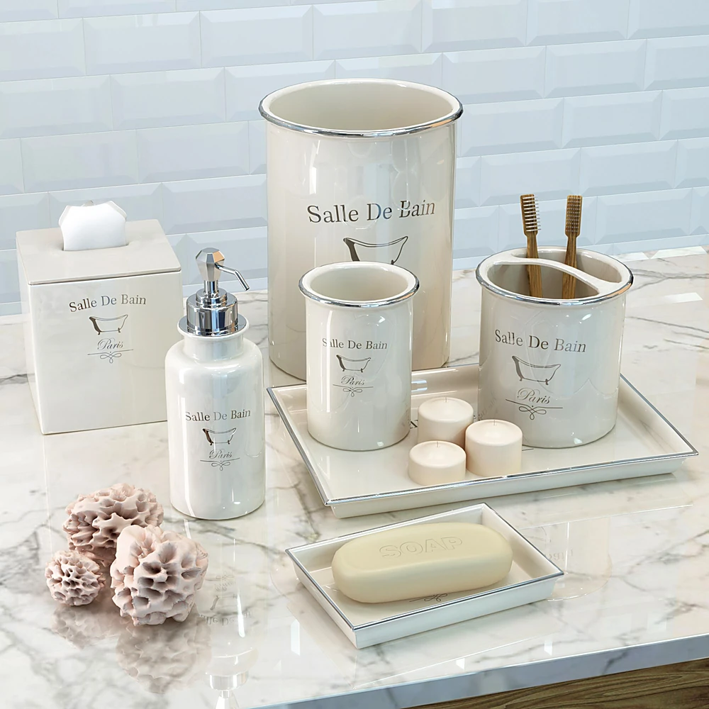 Classic Cream Bathroom Accessories Set