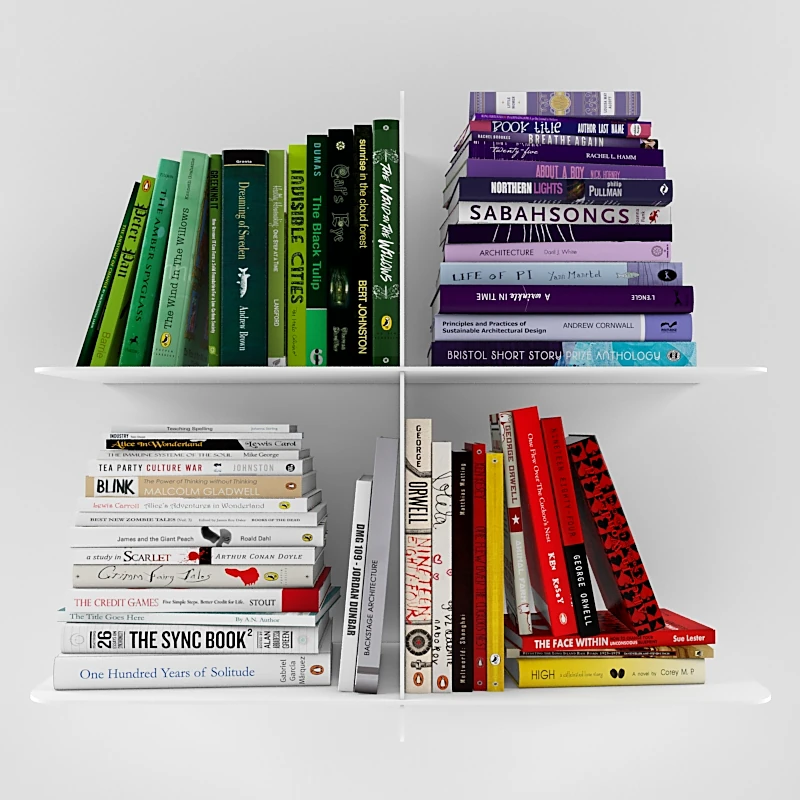 Decorative Book Collection with Varied Spines