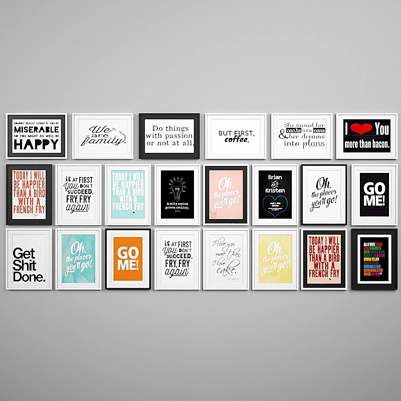 Collection of Framed Posters with Motivational Quotes