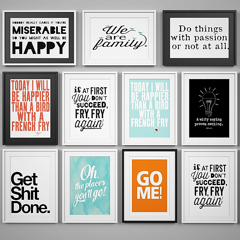 Collection of Framed Posters with Motivational Quotes (2)