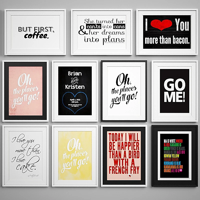 Collection of Framed Posters with Motivational Quotes (3)