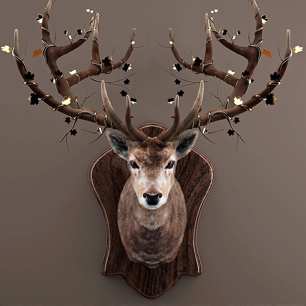 Deer Head Wall Decor with Illuminated Antlers