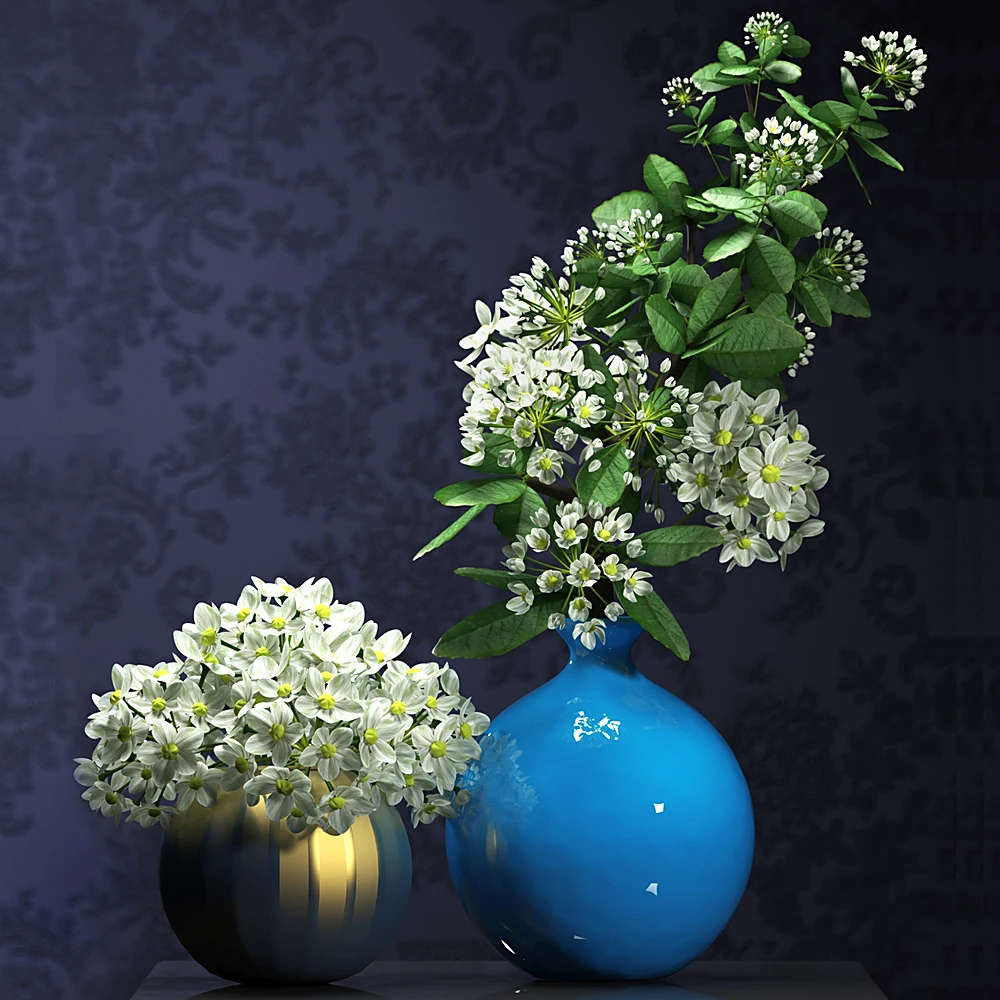 Modern Bouquet of Flowers in Vases