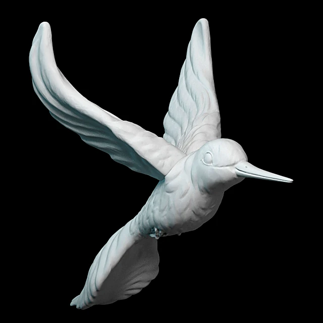 Hummingbird Sculpture in Flight