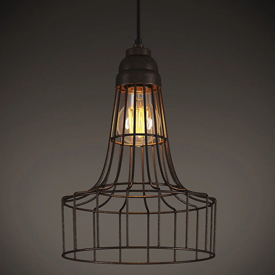 Chandelier Bent metal frame by Evron