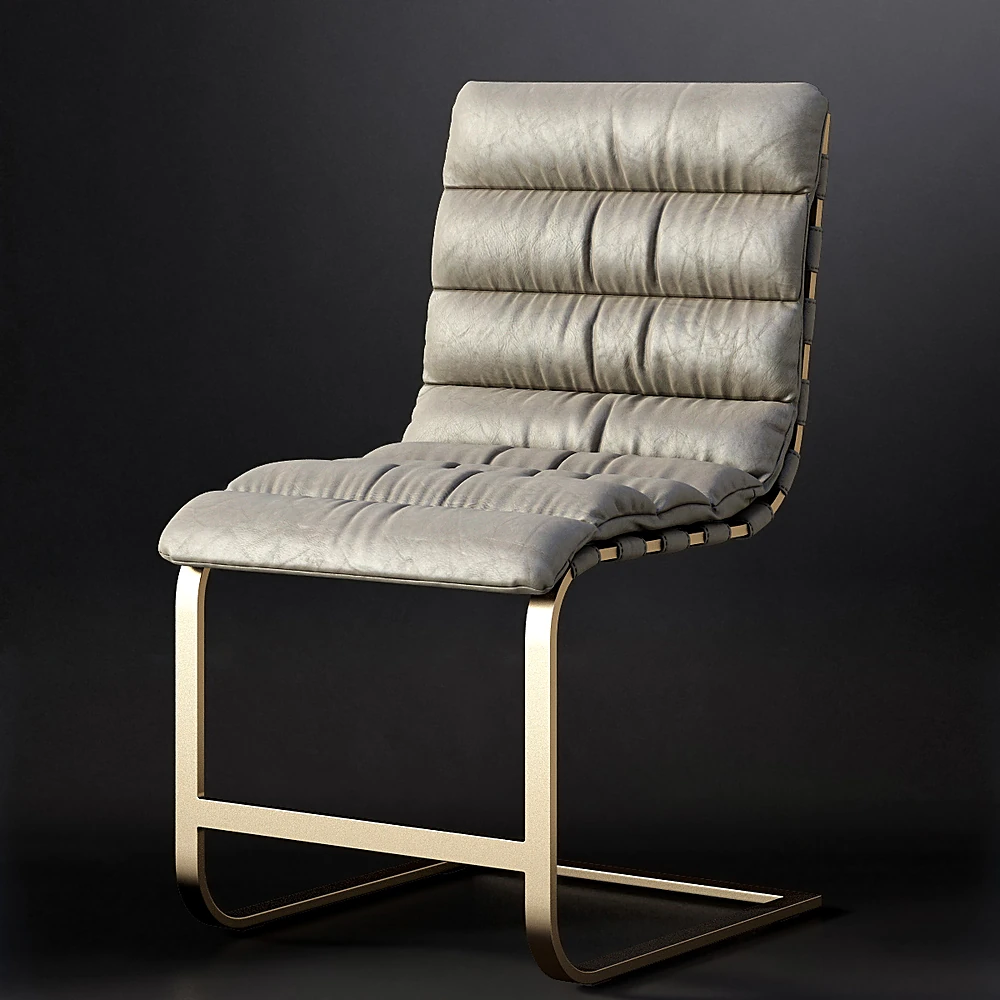 Padded Leather Chair with Cantilever Frame