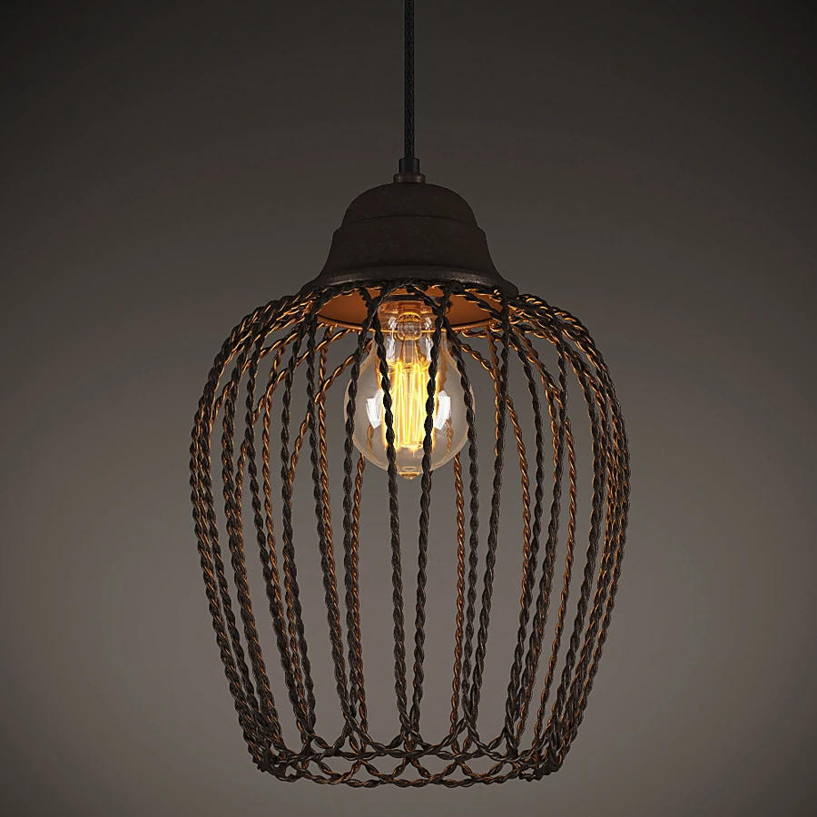 Industrial Oval Metal Frame Chandelier