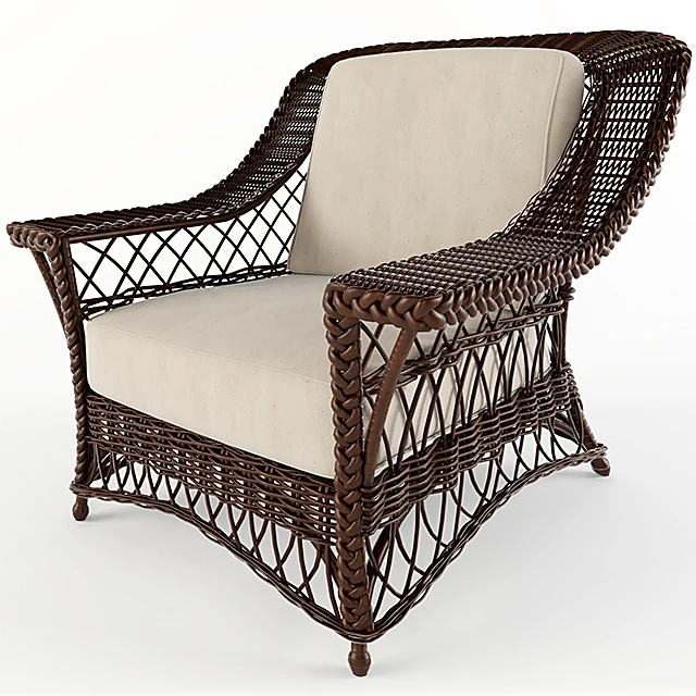 Wicker Armchairs and Coffee Table Set with Woven Wicker Design (2)