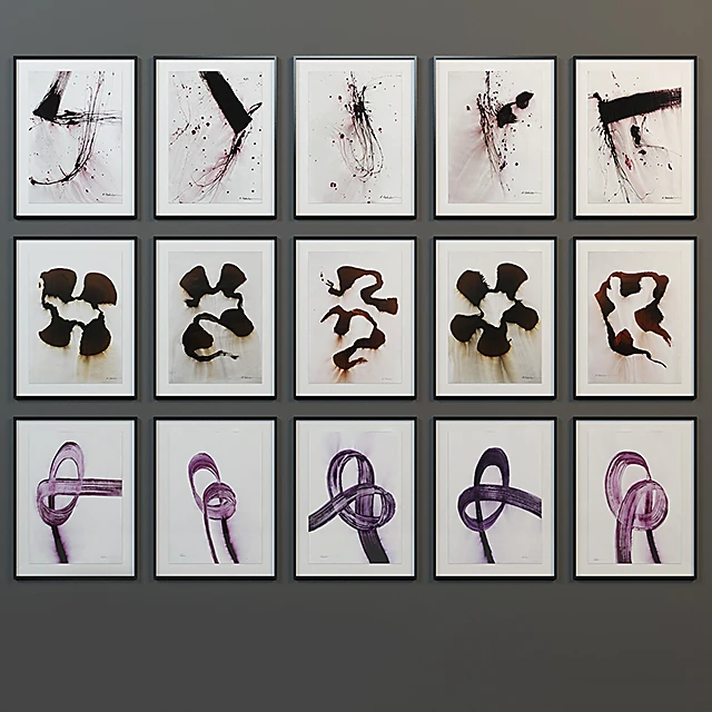 Abstract Art Prints Collection with Minimalist Frames