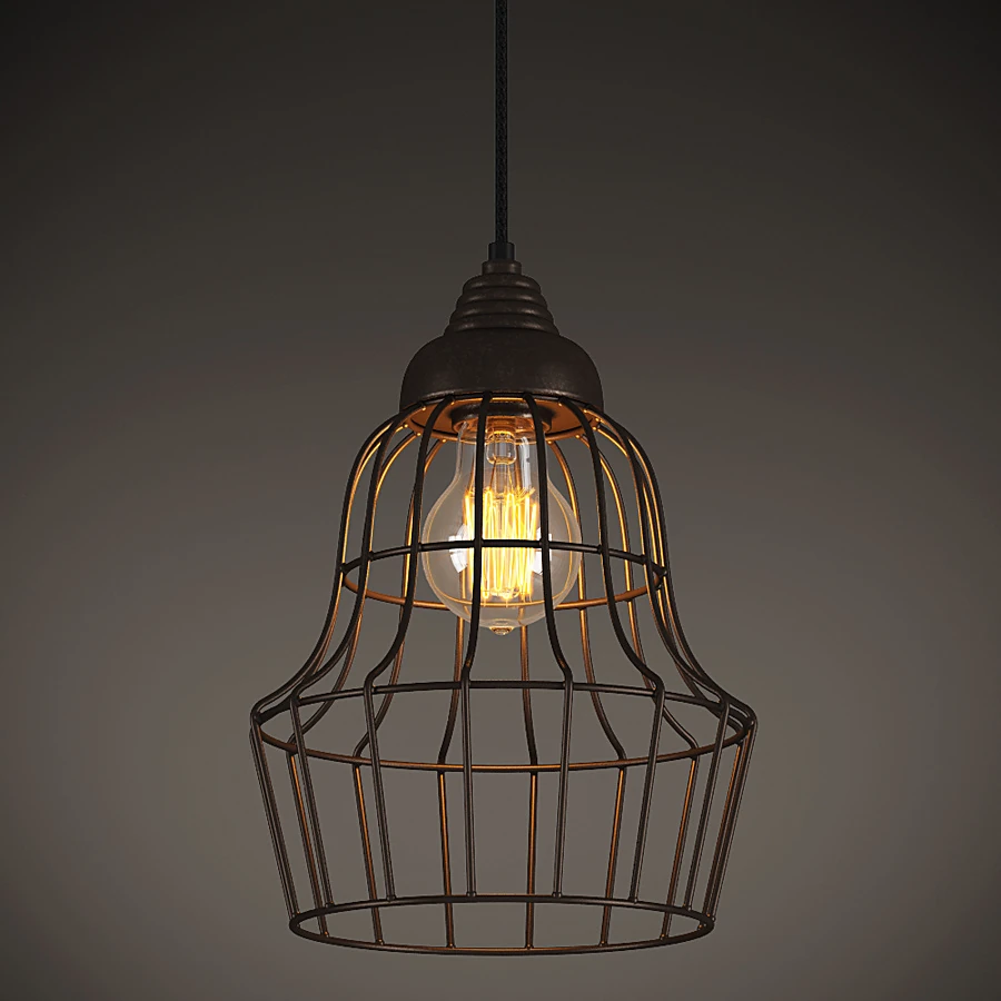 Industrial Metal Cage Ceiling Lamp