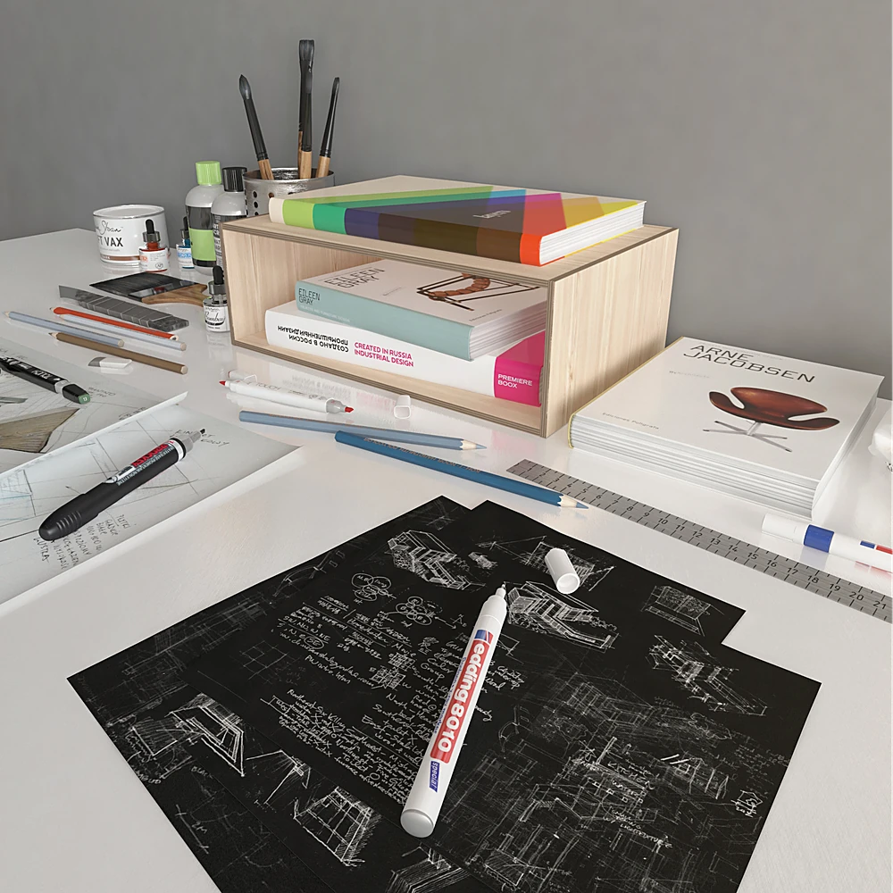 Modern Working Space Set with Art Supplies (3)