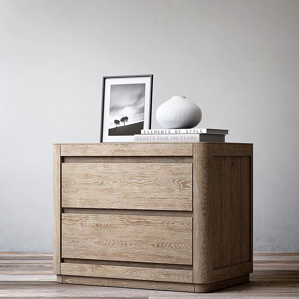 Modern Light Wood Chest of Drawers with Rounded Edges