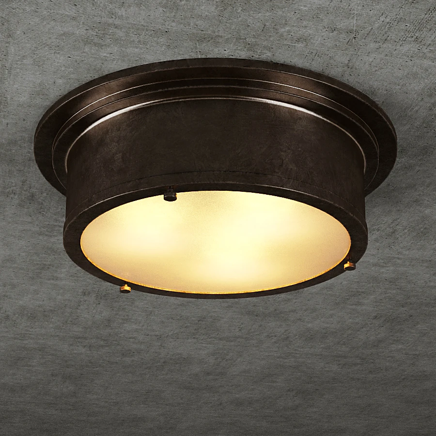 Spot Lamp with Dark Metal and Frosted Glass