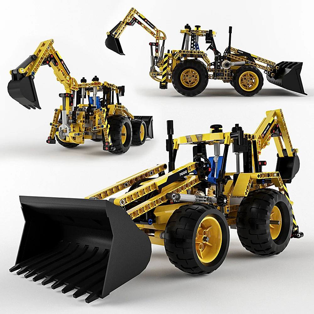 Toy Backhoe Loader Tractor 63 by LEGO Technic