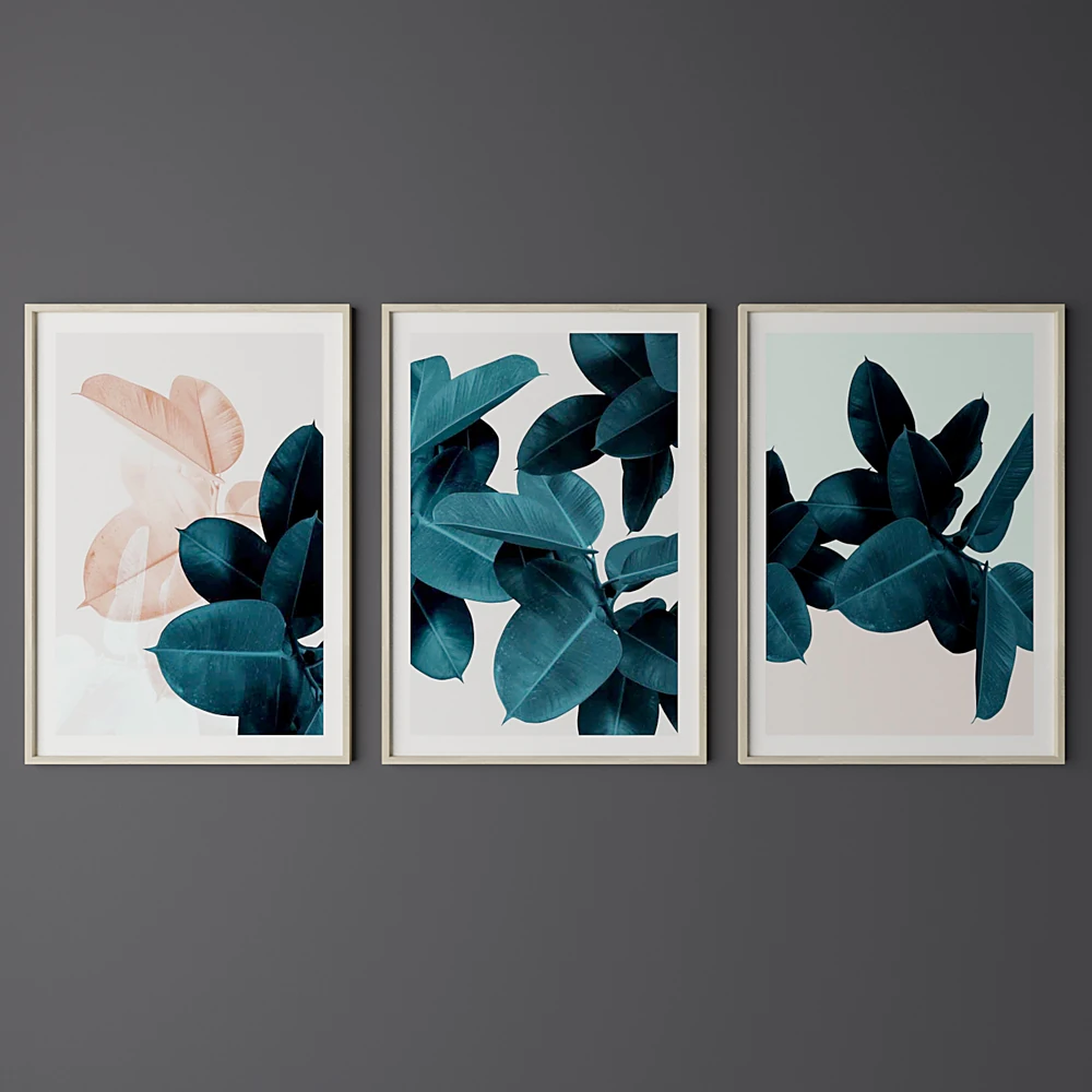 Set of Tropical Leaf Prints with Modern Frames (2)
