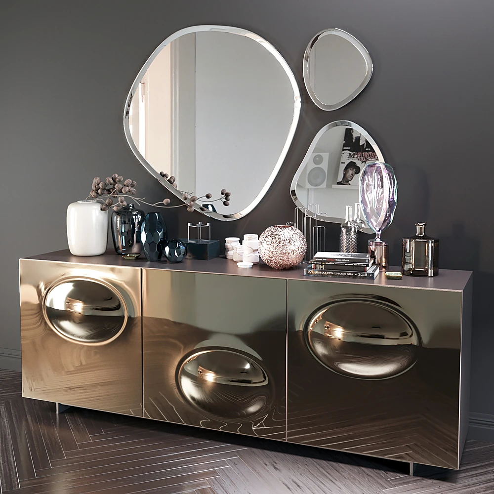Chest of Drawers with Modern Metallic Finish
