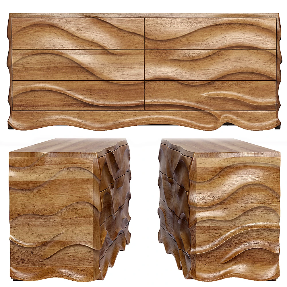 Sideboard with Wavy Wood Texture (2)