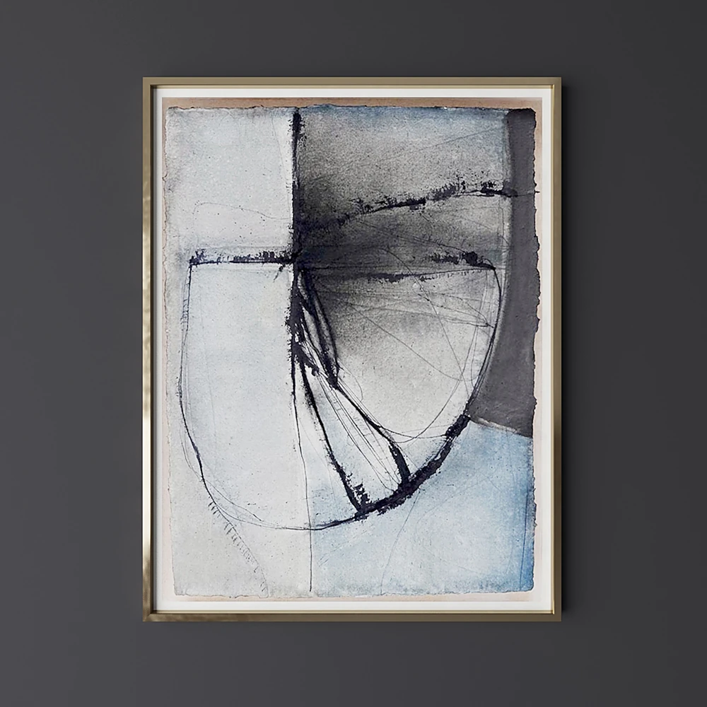 Abstract Artwork with Metallic Frame