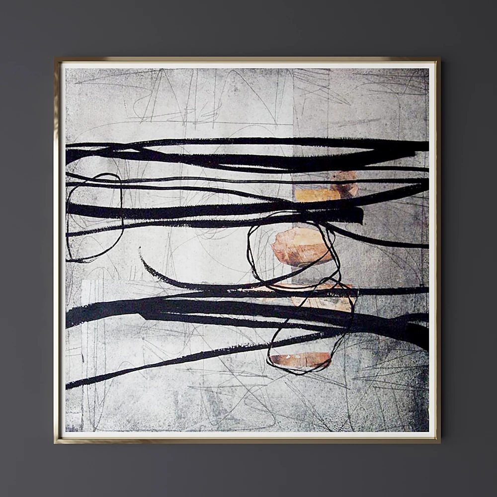 Abstract Artwork with Metallic Frame (3)