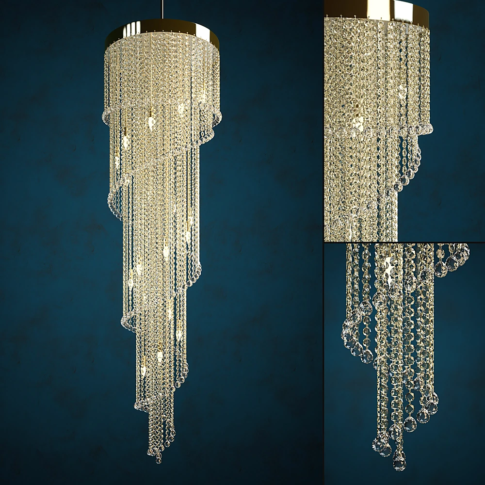 Art Glass Crystal Spiral Chandelier