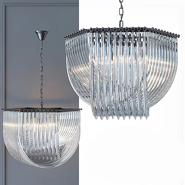 Chandelier with Retro Frozen Glass