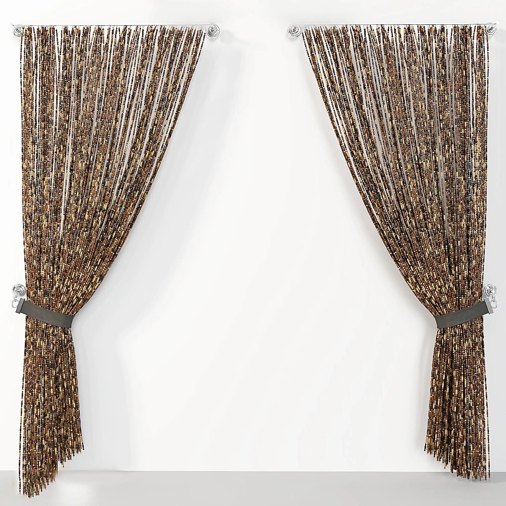 Beaded Curtain with Wooden Beads