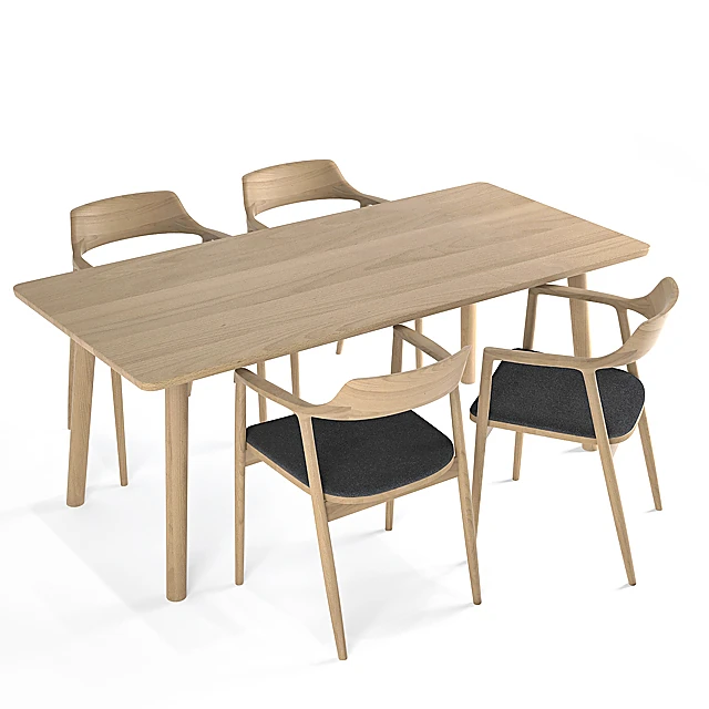 Wooden Dining Set with Minimalist Design