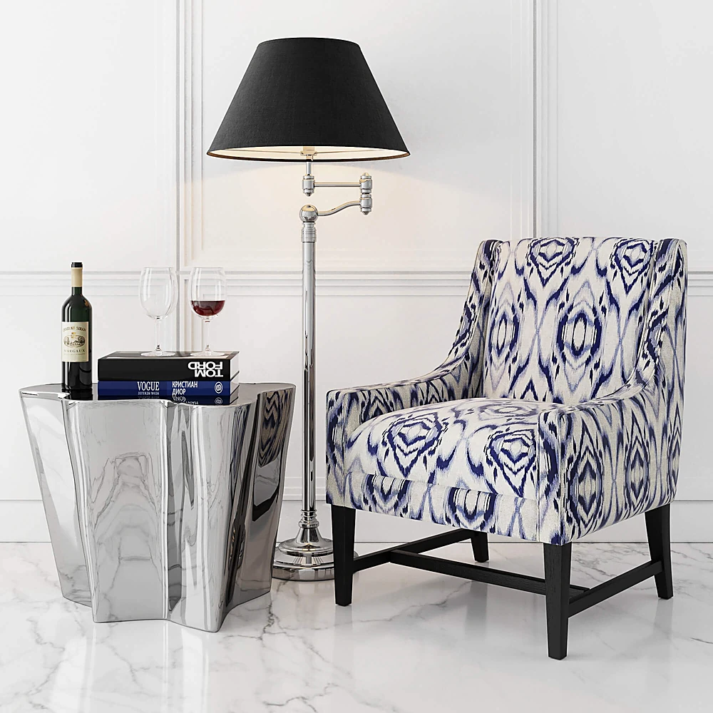 Armchair with floor lamp 07 by Eichholtz