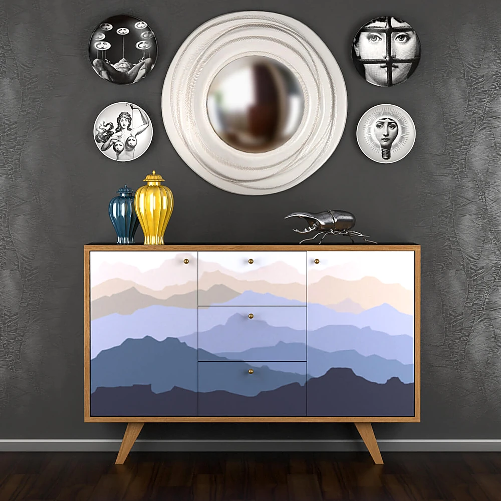 Chest of Drawers with Mountain Landscape Pattern (2)