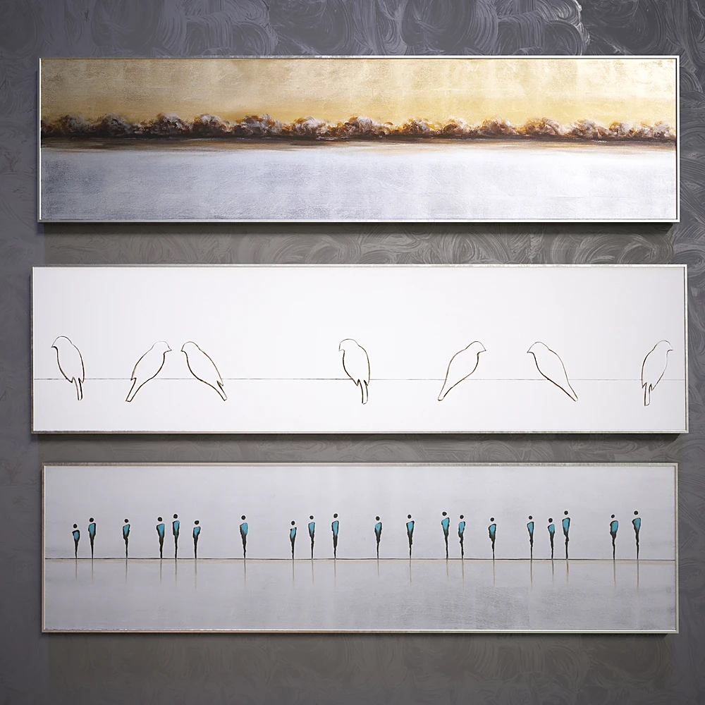 Set of Modern Abstract and Minimalist Paintings