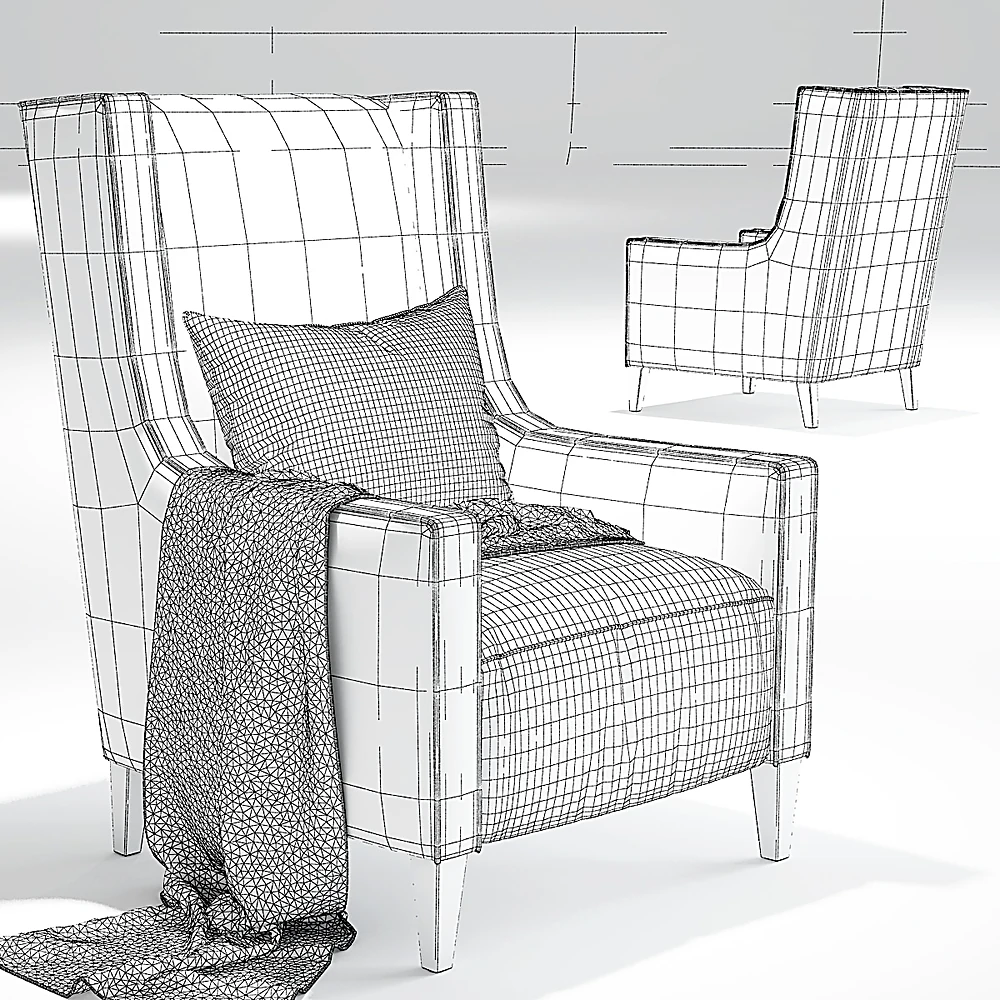 Upholstered Armchair with Classic Design (2)