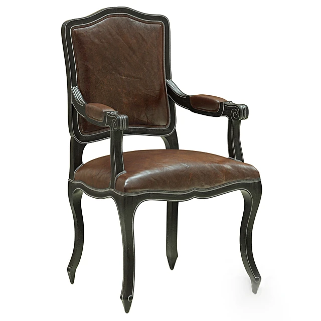 Vintage Camelback Armchair with Leather Upholstery