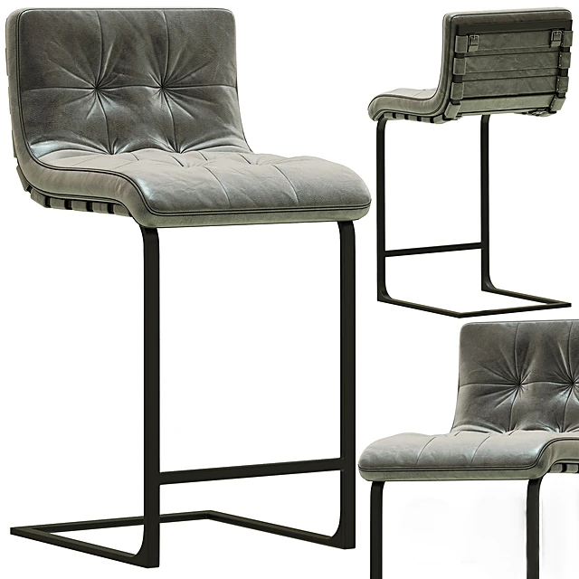 Bar Stool Rossi leather 8 by RH Modern