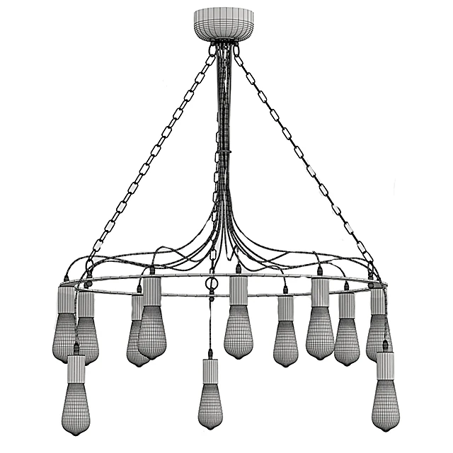 Industrial Gold Metal Chandelier (2)