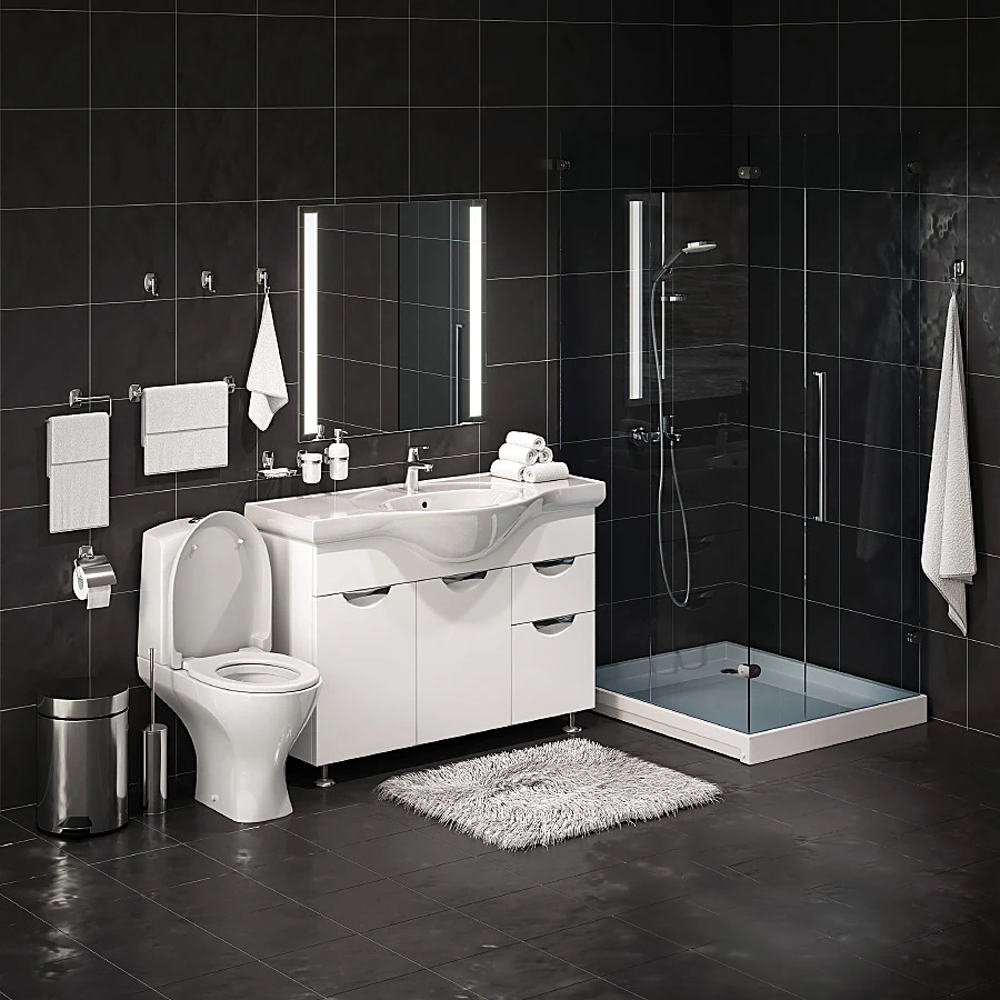 Modern White Bathroom Furniture Set