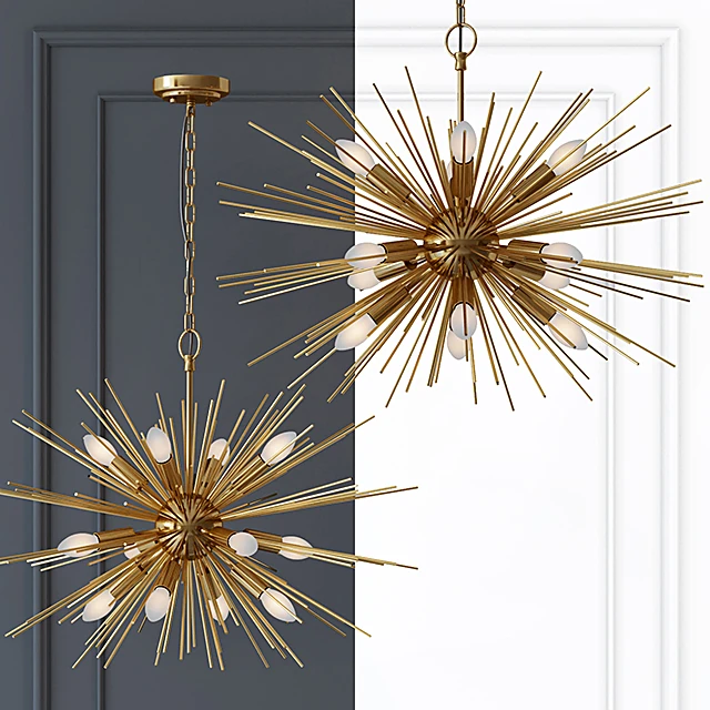 Chandelier with Brass Sputnik Design