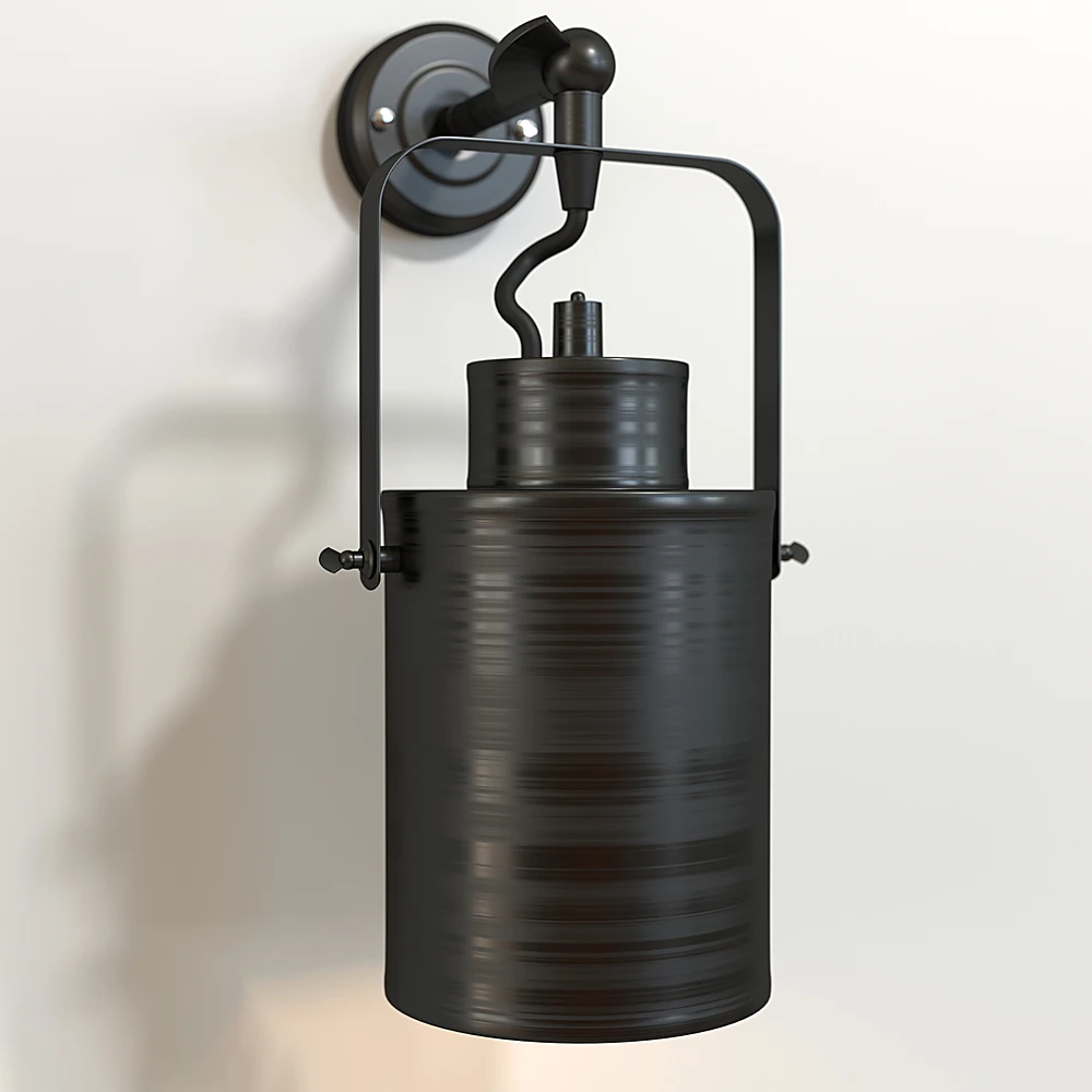 Industrial Black Metal Wall Light