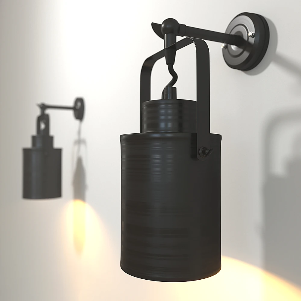 Industrial Black Metal Wall Light (2)