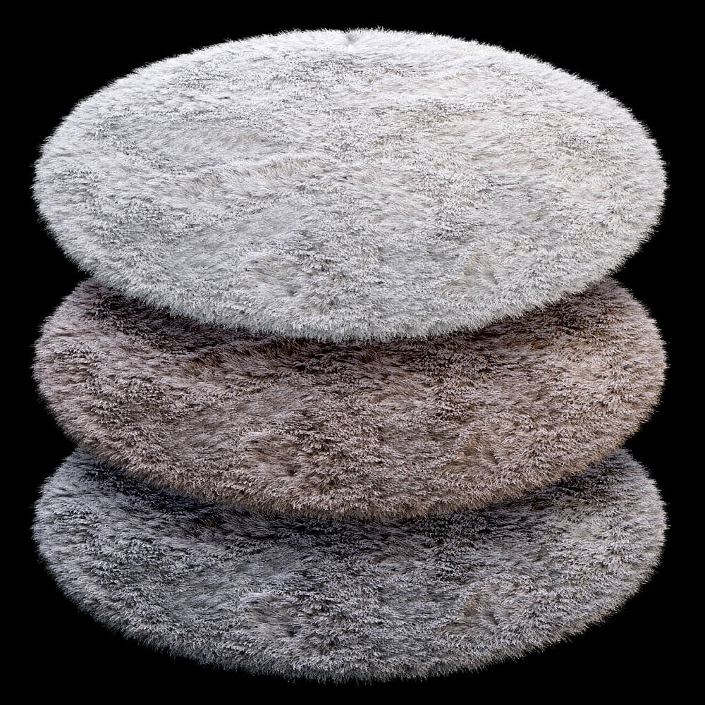 Presentador divorcio Adolescente Round fluffy carpet 08 - download 3d model | ZeelProject.com